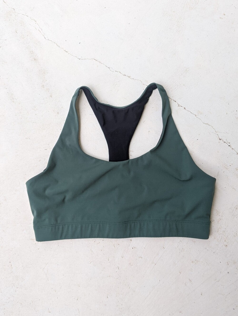 Forest Green Cross Back Sports Bra
